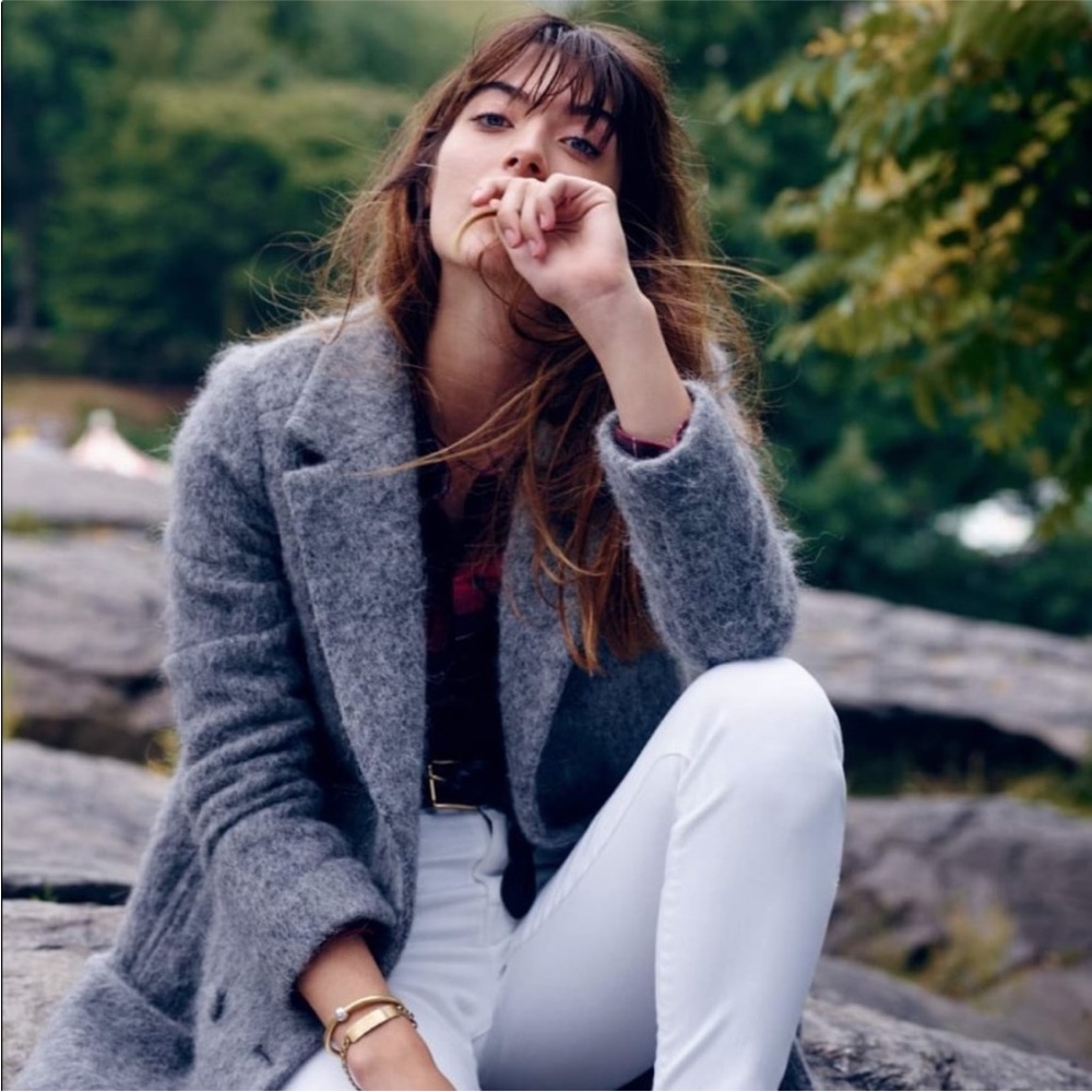 AS NEW: SEZANE Octave Coat Sezane x Madewell Grey Mohair Fuzzy Blazer - Rare